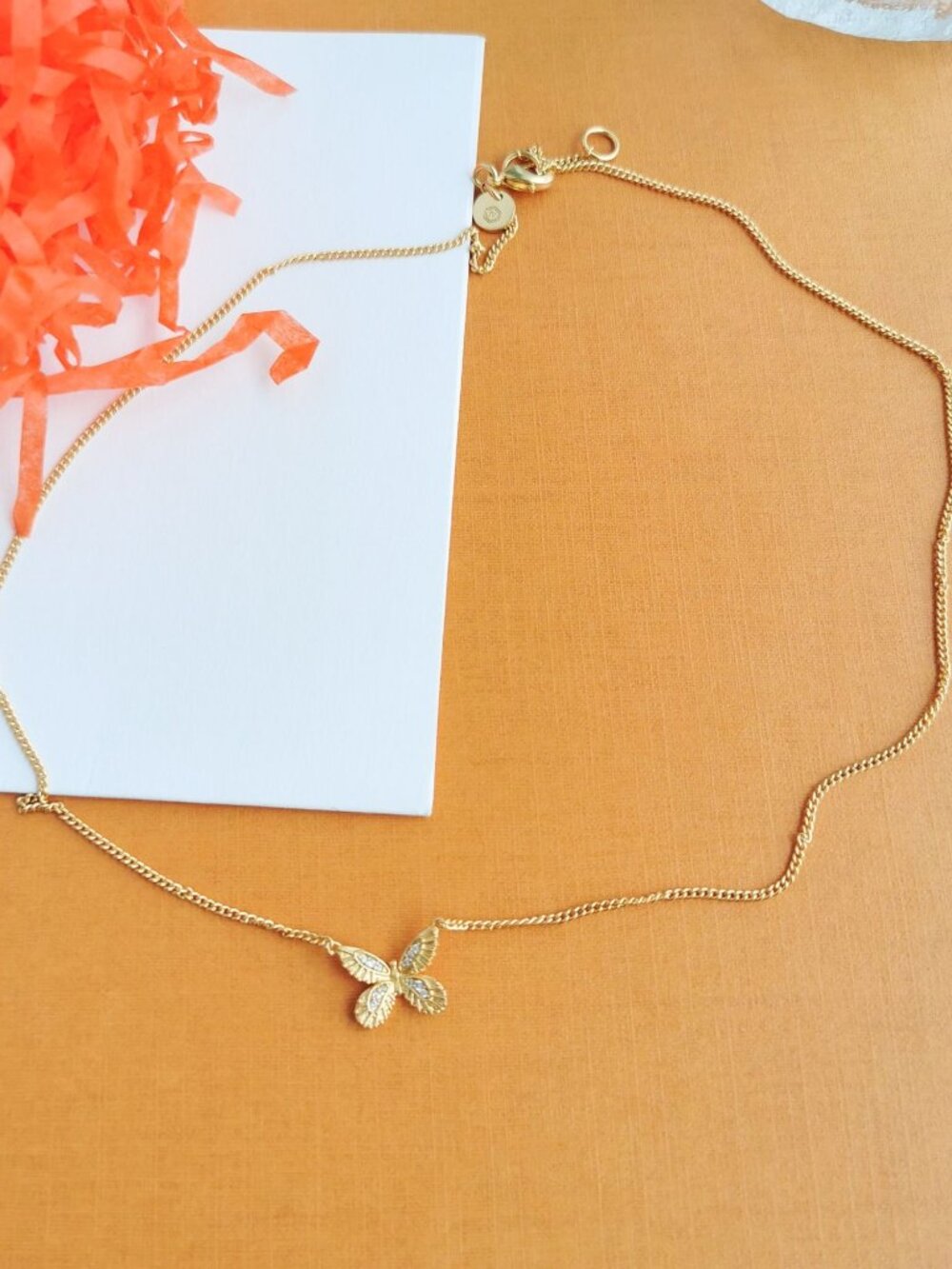 Julie Vos Gold Pendant Neckalce in Clear Crystal - Picture 5 of 5